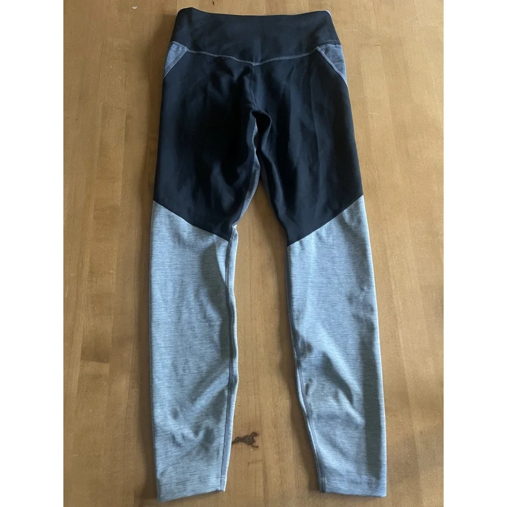Nike Womens Leggings Size S Gray Black Colorblock Dri Fit Training DD1924-010